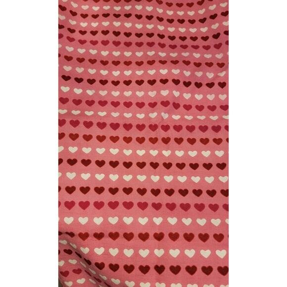 Valentines Day Pink Red Heart Flannel Fabric Half Yard - Picture 1 of 3